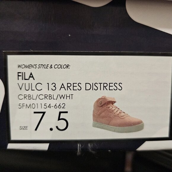 Womens FILA VULC 13 ARES Distress High Top Sneakers Shoes 7.5 7 1/2 CRBL LT Pink - Picture 12 of 12